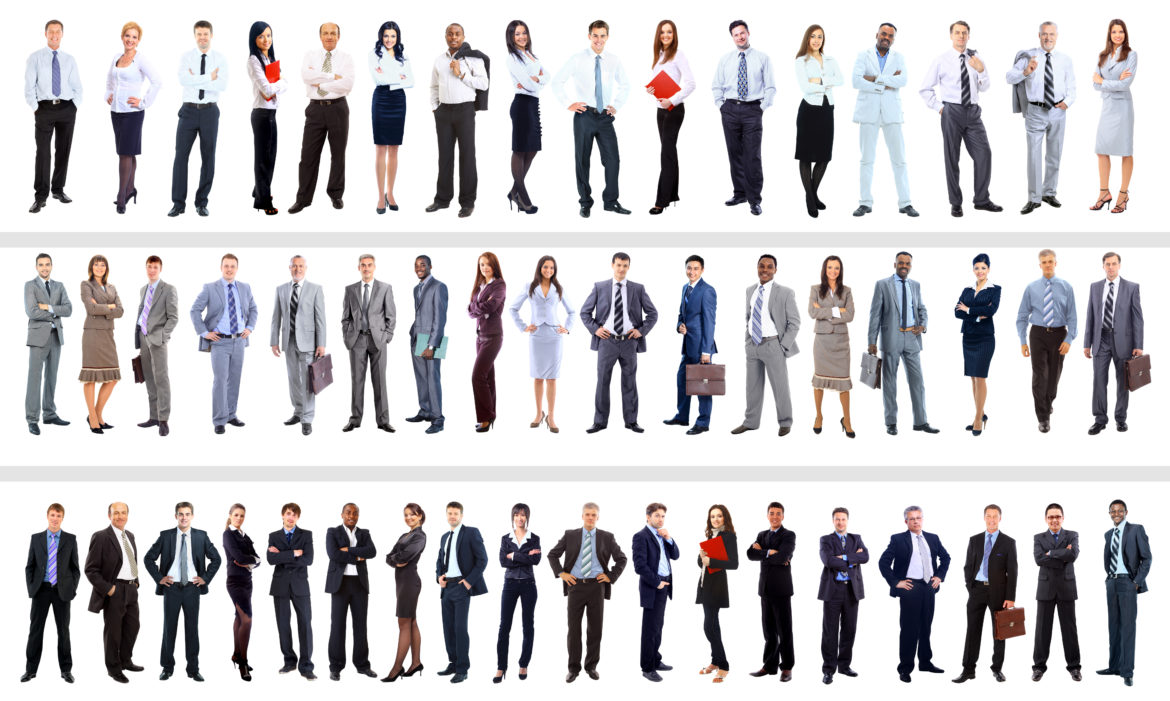 collection of full length portraits of business people