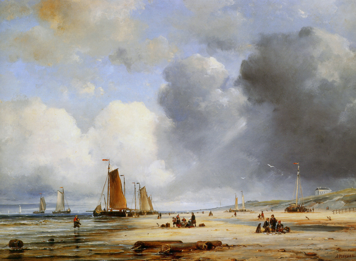 Ary Pleysier, «Vue d’une plage avec des bateaux». Photo: Wikimedia Commons Ary Pleysier, «Vue d’une plage avec des bateaux». Photo: Wikimedia Commons