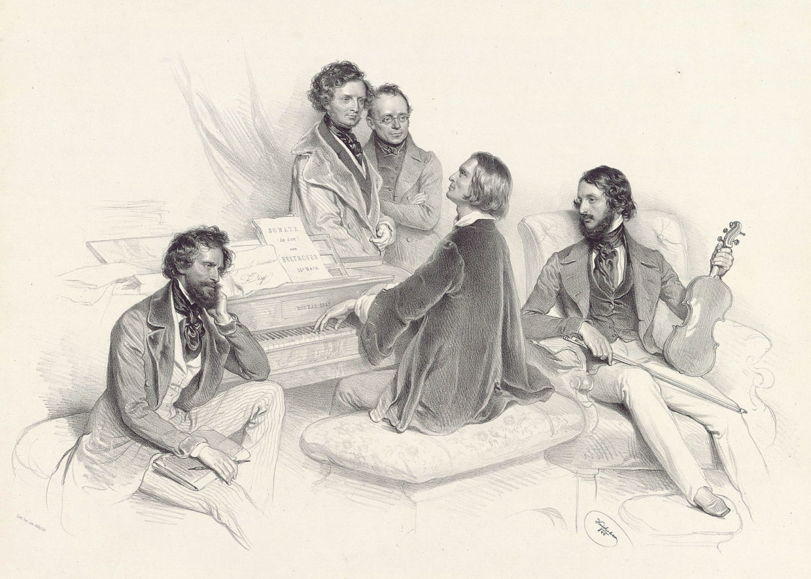 1599px-Joseph_Kriehuber,_Ein_Matinée_bei_Liszt,_1846