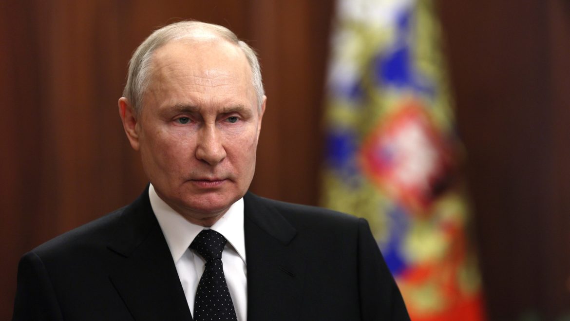 Vladimir Poutine lors de son déclaration télévisée le 24 juin 2023. Photo_ kremlin.ru (via Wikimedia), sous CC BY 4.0