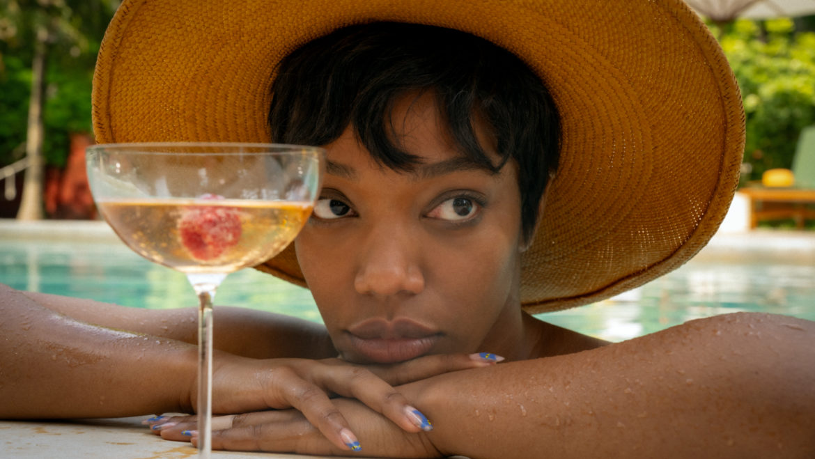 Naomi Ackie stars as Frida in director Zoë Kravitz's BLINK TWICE, an Amazon MGM Studios film.